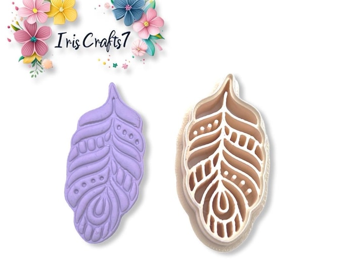 Feather 2 Polymer Clay Cutter - Ceramic tools - Earrings Making