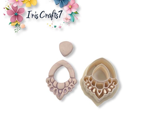 Boho Chic 1 Polymer Clay Cutter - Earring Making - Ceramic Tools