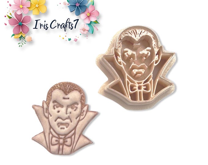 Dracula Polymer Clay Cutter – Halloween Vampire Earring Making Tool – Gothic Horror Cookie Cutter for DIY Jewelry