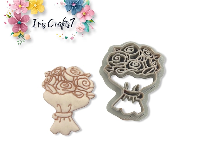 Bouquet of Roses Polymer Clay Cutter Valentine Earrings Tool