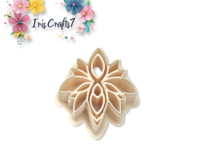 Floral Mandala Clay Cutter – Detailed Layered Shape for Earrings Making