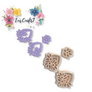 Flower Drop 5 Polymer Clay Cutters - Earring Making - Ceramic Tools - Handmade Jewelry