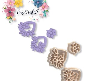 Flower Drop 5 Polymer Clay Cutters - Earring Making - Ceramic Tools - Handmade Jewelry