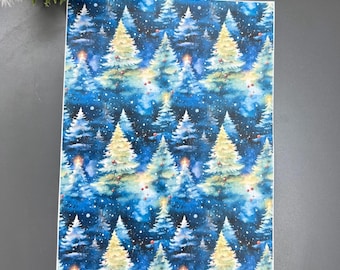 Christmas tree 4 image transfer paper_ Clay tools_ Polymer clay transfer_ Water Soluble Paper