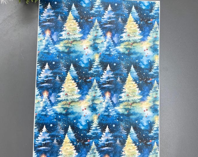 Christmas tree 4 image transfer paper_ Clay tools_ Polymer clay transfer_ Water Soluble Paper