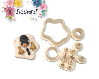 Melted Snowman Polymer Clay Cutter Set for Christmas Earring Making, Jewellery Tools