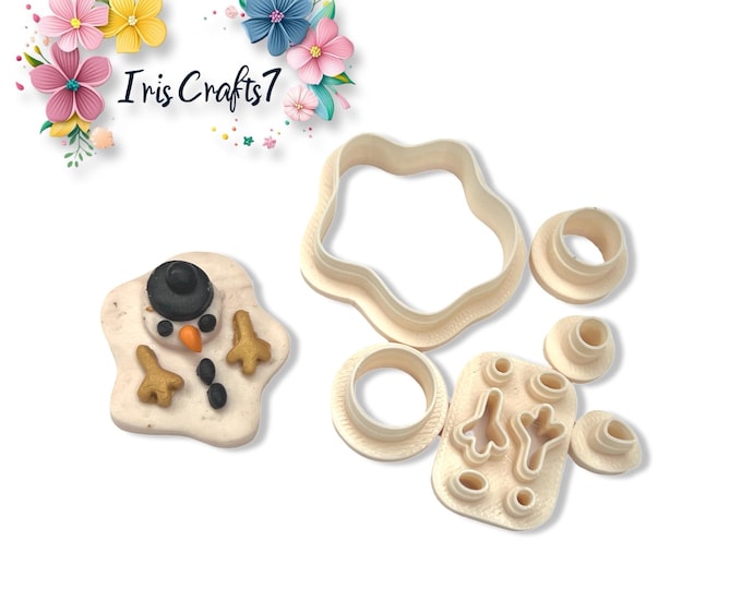 Melted Snowman Polymer Clay Cutter Set for Christmas Earring Making, Jewellery Tools