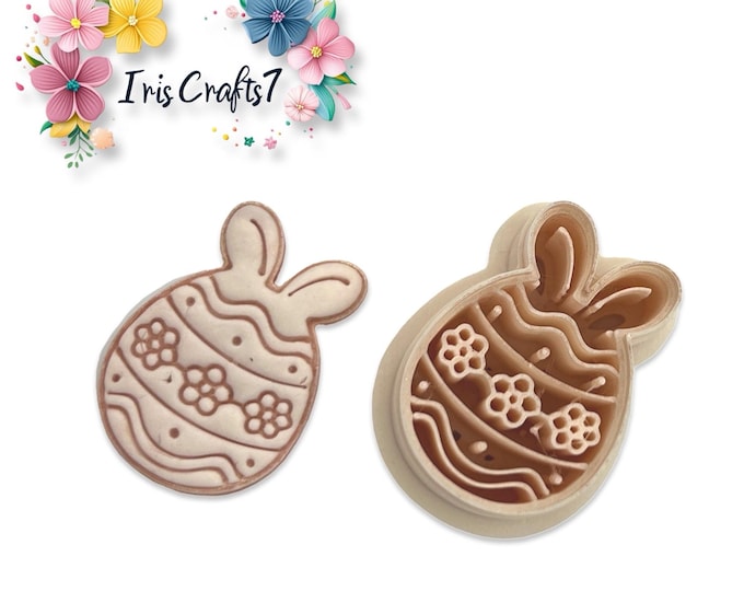 Egg Bunny Ears Polymer Clay Cutter for Easter Earrings
