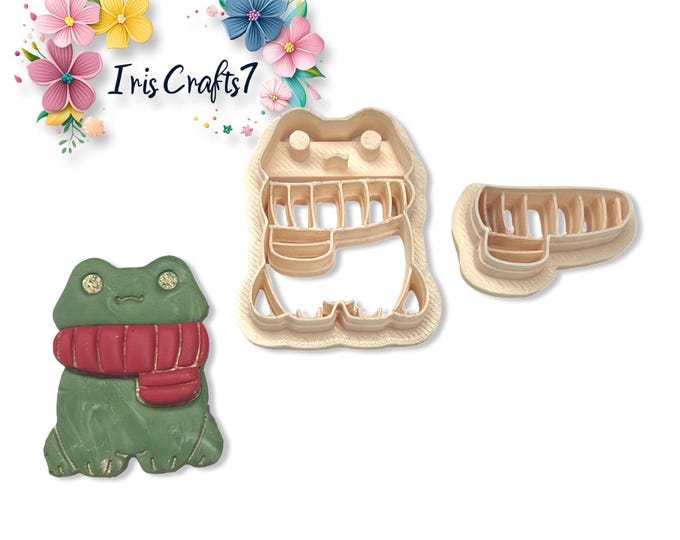 Toad with Scarf Polymer Clay Cutters for Christmas Earring & Jewellery Making, Craft Tools