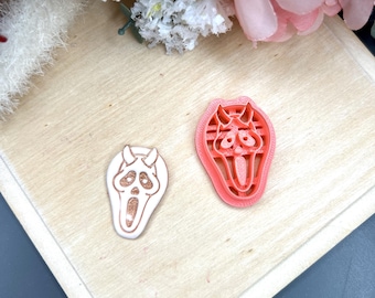 Scream Mask Polymer Clay Cutters for Valentine's Earrings, Handmade Jewellery