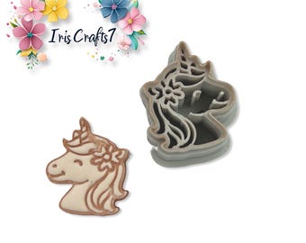 Unicorn With Flower Polymer Clay Cutter Earrings Jewelry Tool