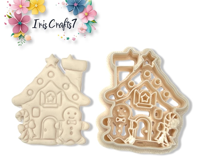 Gingerbread House no. 4 Polymer Clay Cutter for Christmas Earring & Jewellery Making, Craft Tools
