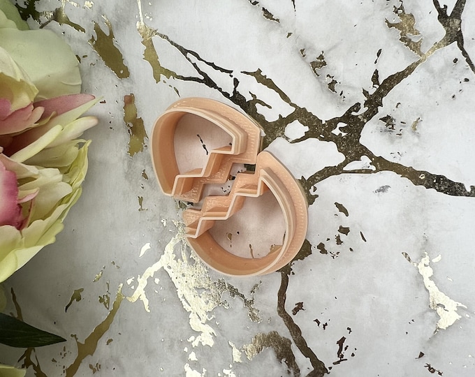 Broken egg polymer clay cutter