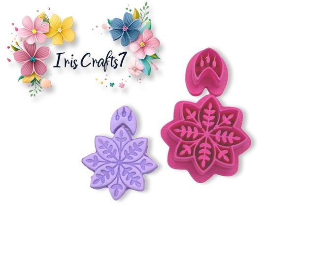 Flower Stamp Leaf Combo Polymer Clay Cutters - Earrings Making - Ceramic Tools