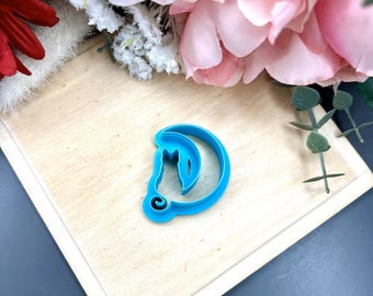 Moon With Cat Polymer Clay Cutter for Earrings Jewelry Tool