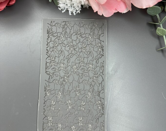 Orchid polymer clay rubber texture mat_ Ceramic tools_ Silver Clay_ Floral Jewellery