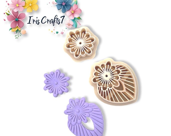 Boho Mandala 5 Polymer Clay Cutters Set - Handmade Jewellery