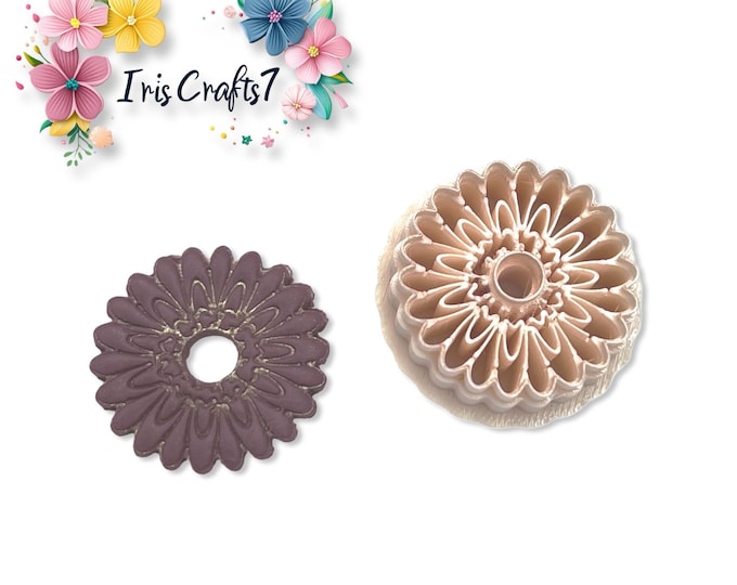 Symmetrical Daisy Polymer Clay Cutter for Earrings – Floral Clay Tool for DIY Jewelry Making, Precise Daisy Shape