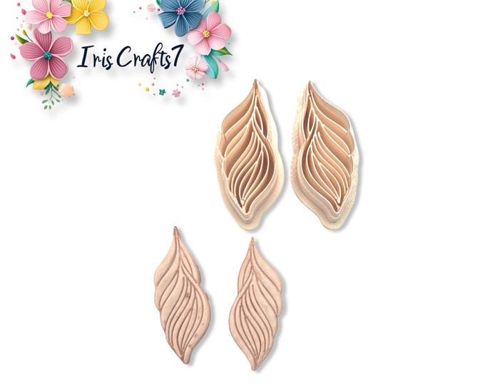 Abstract Leaf Polymer Clay Cutters – Modern Earring Making Tools – Boho Leaf Shape Clay Cutter Set for DIY Jewellery & Crafts