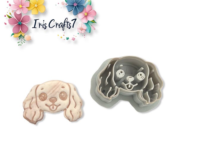 Spaniel Face Polymer Clay Cutter for Earrings Jewelry Tool