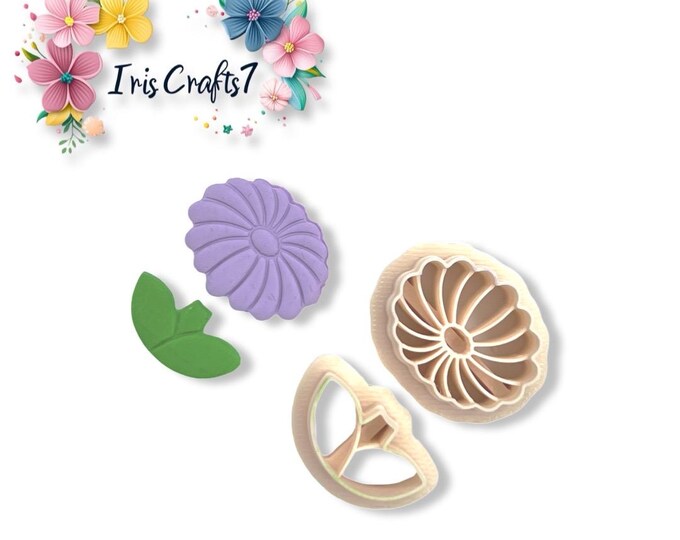 Sunflower with Leaf Polymer Clay Cutter - Earring Making
