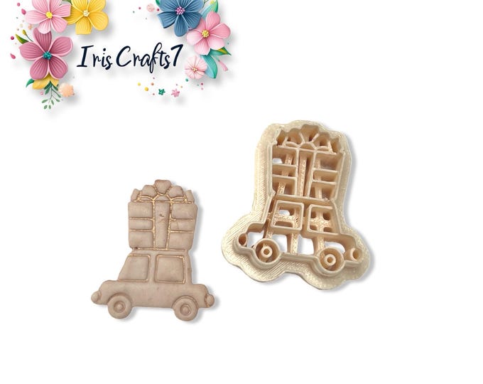 Car with Christmas Presents Polymer Clay Cutter for Handmade Jewellery & Craft Making