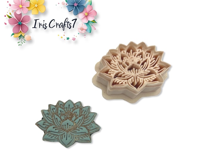 Lotus Flower 4 Polymer Clay Cutter for Botanical Earrings