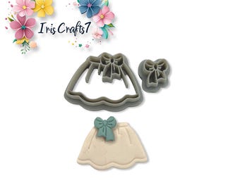 Skirt with Bow Polymer Clay Cutter Earrings Jewelry Tool