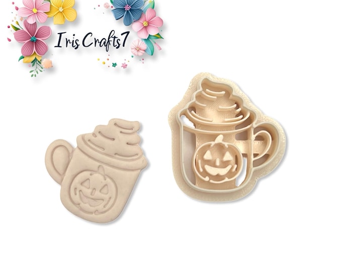 Mug Pumpkin Polymer Clay Cutter – Fall Coffee Cup Clay Tool for Halloween Earrings, Autumn Jewelry & DIY Crafts
