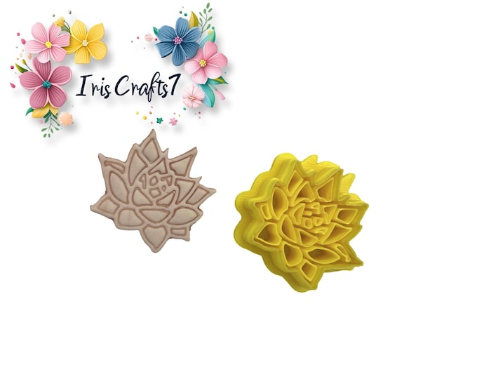 Succulent 1 Polymer Clay Cutter - Ceramic Tools - Handmade Earrings
