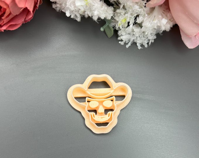 Skull Cowboy Polymer Clay Cutters_ Halloween Jewellery_ Ceramic Tools_ Handmade Earrings