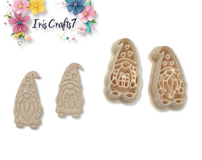 Polymer Clay Cutters Symmetrical Gnomes – Gnome Shape Tools for Earrings, Jewellery Making