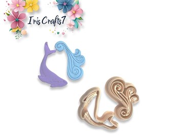 Whale and Waves Polymer Clay Cutters Set - Earring Making