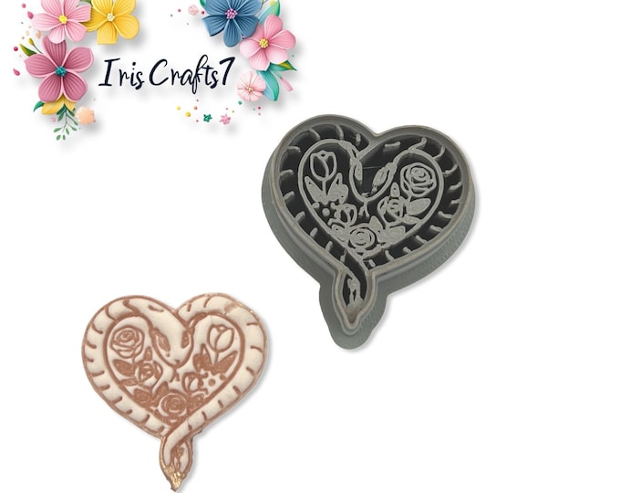 Heart Snake Flower Polymer Clay Cutter Valentine Jewelry Tool