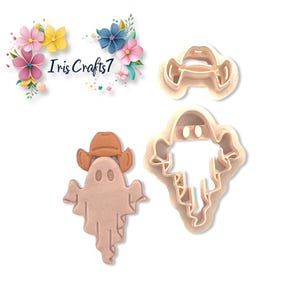 Cowboy Ghost 4 Polymer Clay Cutters – Halloween Earring Making Tools – Spooky Western Cookie Cutters for DIY Jewelry Crafts