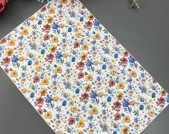 Autumn Wild Flowers Image Transfer Paper_ Water soluble Paper_ Clay tools_ Magic transfer paper