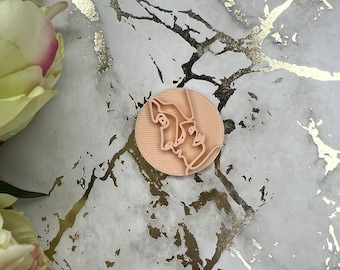 Face 6 polymer clay stamp