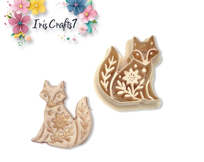 Folk Art Fox Polymer Clay Cutter for Christmas Earring Making, Jewellery & Craft Tools