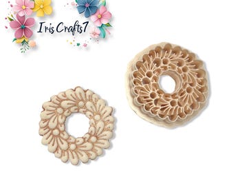 Wreath With Hollyberry Polymer Clay Cutter for Christmas Earring Making, Craft Tools