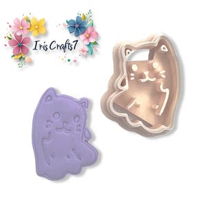Cat Ghost 4 polymeerklei uitsteker - Keramisch gereedschap - Halloween-oorbellen maken