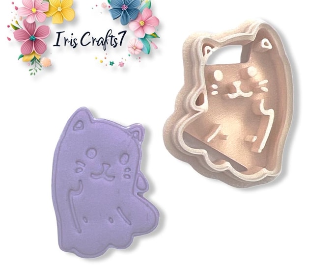 Cat Ghost 4 Polymer Clay Cutter - Ceramic tools - Halloween Earrings Making
