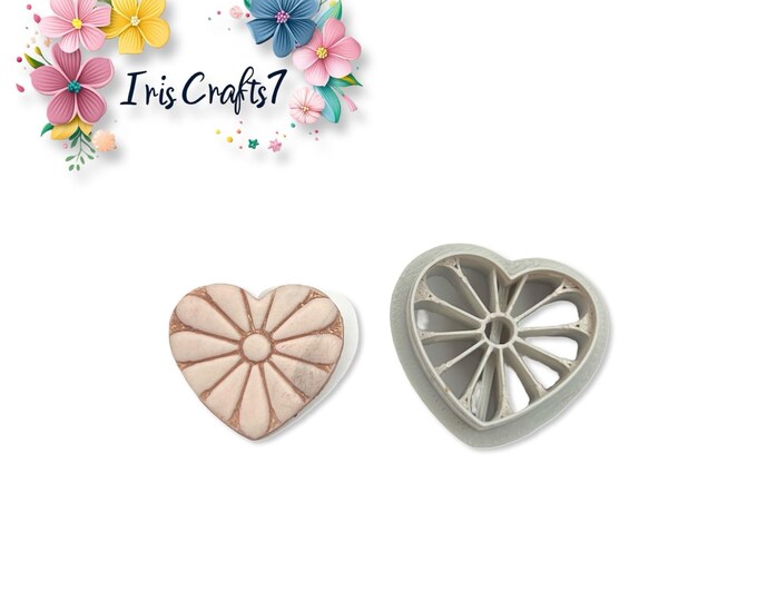 Heart Flower No 1 Polymer Clay Cutter for Valentine Earrings Jewelry Tool