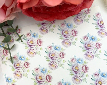 Transfer paper flower no.15 for Polymer Clay Earrings and Jewellery Making