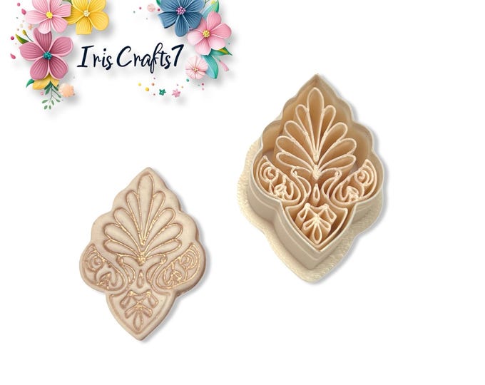 Ornamental Floral Polymer Clay Cutter – Boho Mandala Earring Shape – Jewellery Tool
