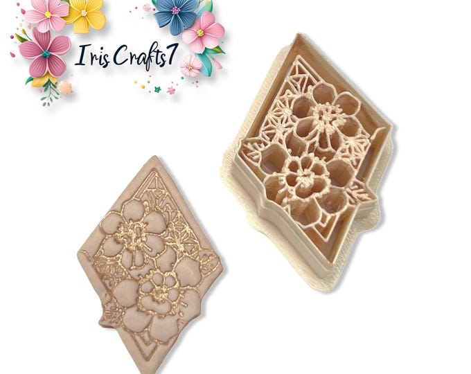 Floral Geometric no. 2 Polymer Clay Cutter for Spring Earring Making, Jewellery Supplies