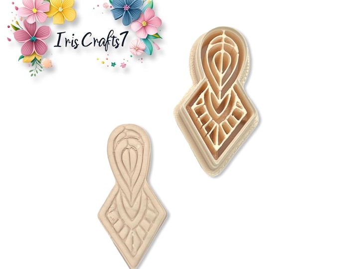 Geometric Teardrop Polymer Clay Cutter: Diamond Earring Jewelry Tool