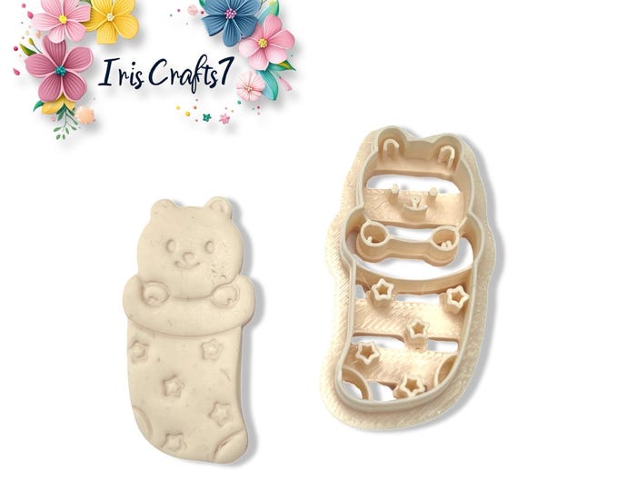 Cat in a Christmas Sock Polymer Clay Cutter for Handmade Earring Making, Craft Tools