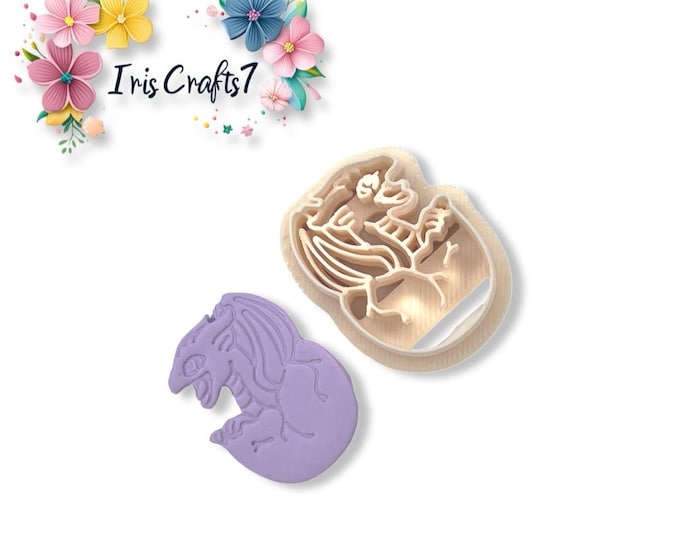 Baby Dragon in Egg Polymer Clay Cutters - Handmade Jewellery - Earring Making