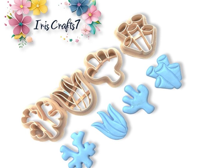 Clay Cutter Sea Coral Pack 2 Polymer Clay Cutters for Earring Making – Jewelry Craft Tools, Beach Theme Mold Set