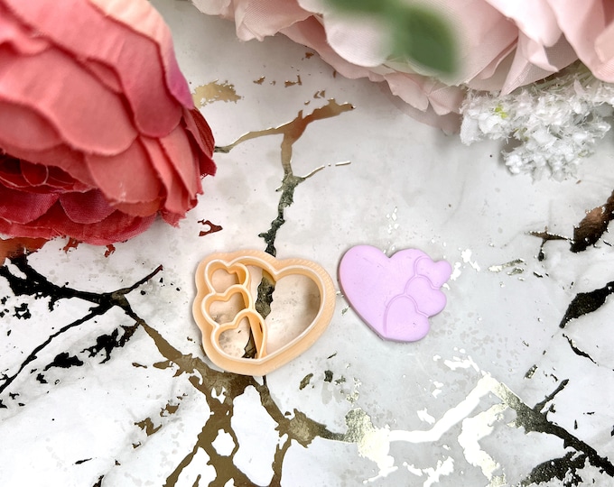 Four Hearts Polymer Clay Cutter for Earrings Jewelry Tool